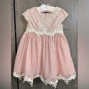Rare Editions Baby Formal Dress with Lace Details